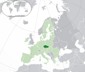 Localisation de la République tchèque dans le monde.