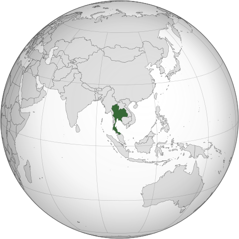 Localisation de la Thaïlande dans le monde