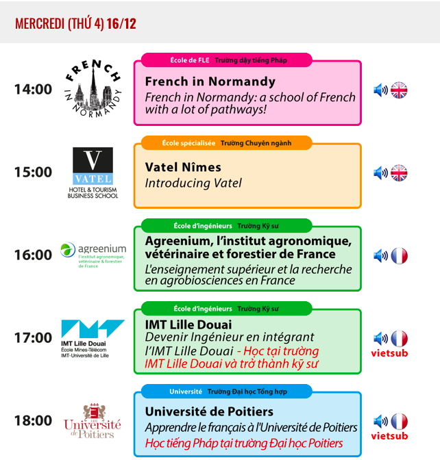Programme du mercredi 16 décembre 2020 "Choisir la France".
