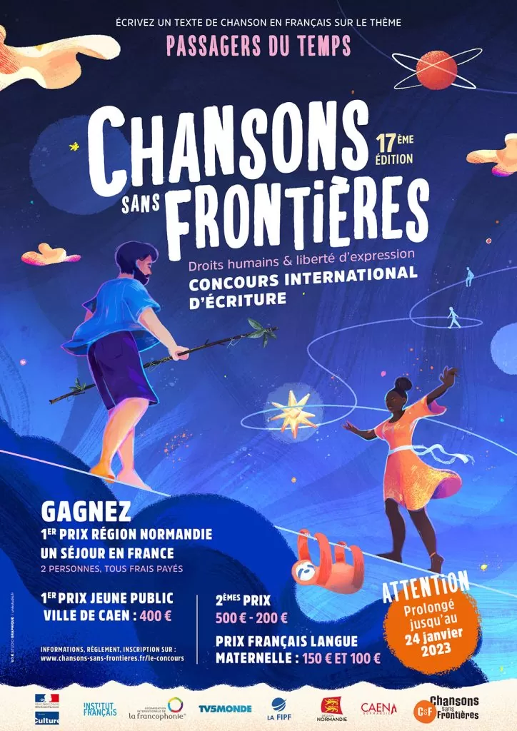 Affiche du Concours Chansons sans frontière 2022